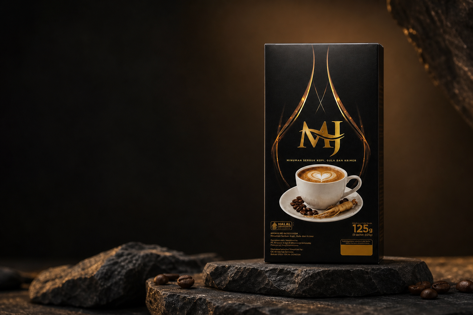 Produk Kopi MJ dalam kemasan lengkap